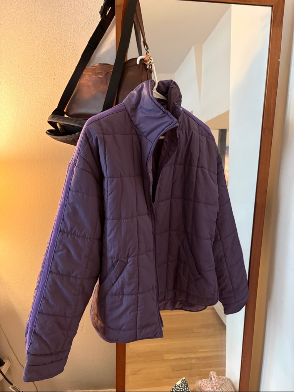 Purple puffer jacket